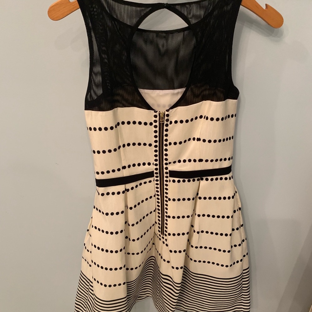 Taylor cream & black polka dot dress